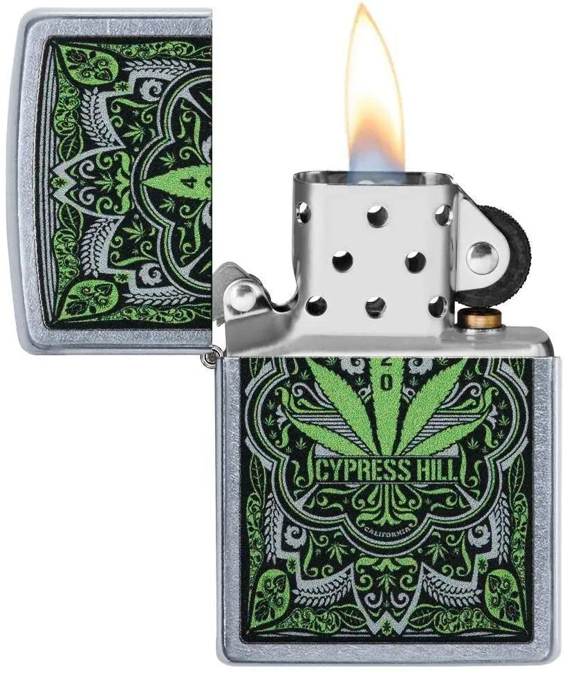 Zippo Cypress Hill Street Chrome Lighter, One Size pattanaustralia